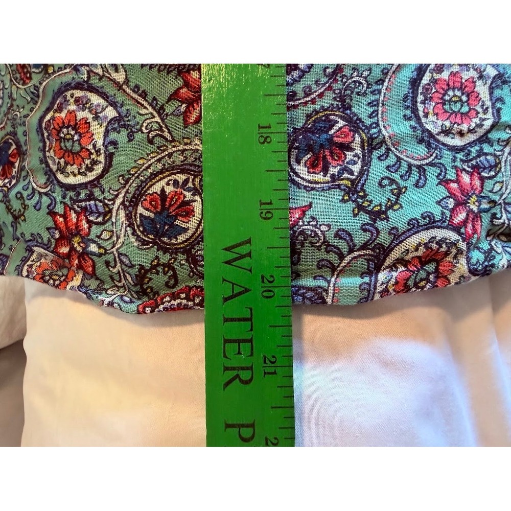 Womens Turquoise Paisley Floral Medallion Scarf Wrap Eyelash Fringe Boho Multi - Picture 8 of 9